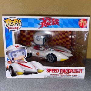 The Funko Pop! Rides #75 Speed Racer with Mach 5 is a rare and vaulted collectib